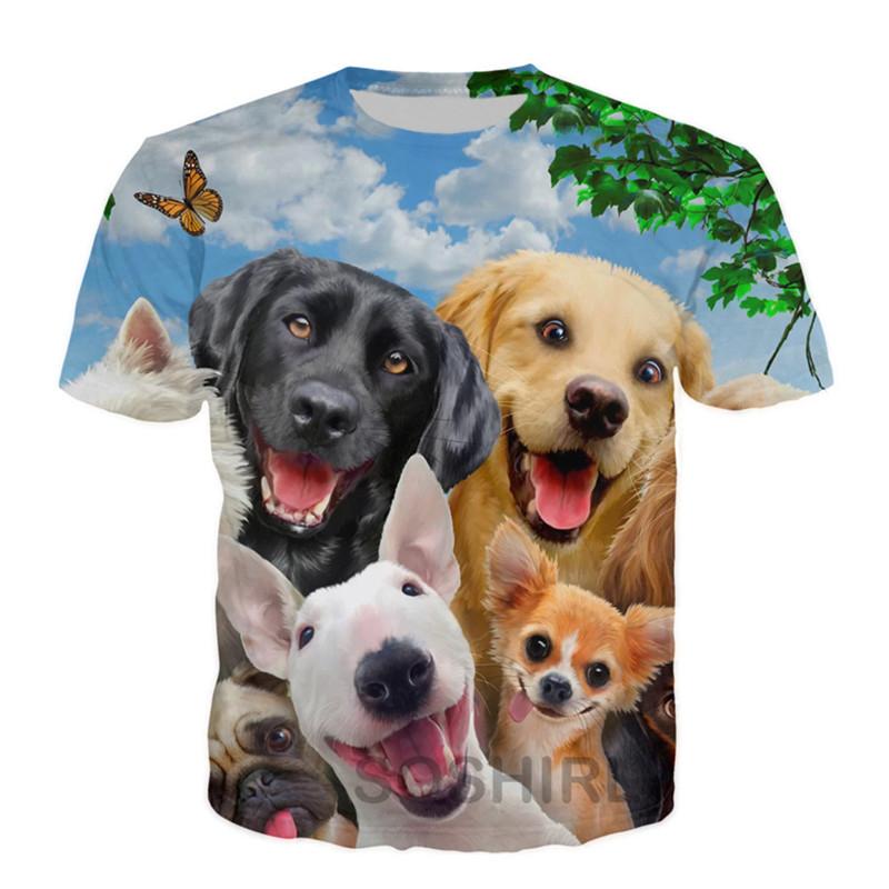 Новые забавные футболки с изображением животных, кошек и собак, летняя мода, повседневные тренды, интересные футболки с круглым вырезом, 3D-принты, уличные топы