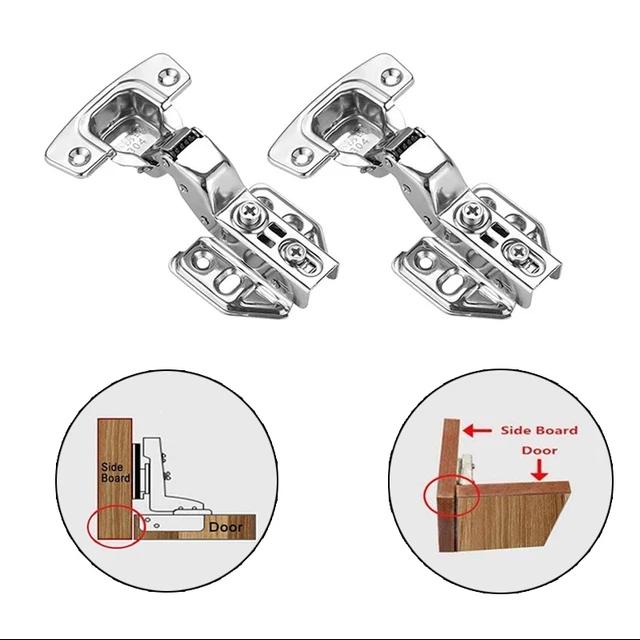 Stainless Steel Upgrade Hinges: 2-10Pcs Full Overlay Soft Close Hidden Hinges with Screws for Furniture & Kitchen Doors