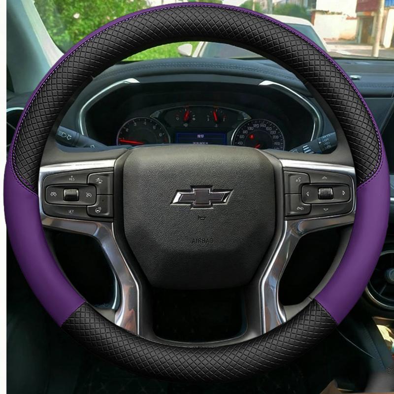 Чехол на руль автомобиля из микрофибры и кожи для Chevrolet Blazer 19-22 Silverado 19-21 3500HD 20-21 Suburban Tahoe 21