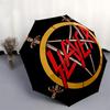 1 шт. Зонт с автоматическим открытием и логотипом группы Slayer | Портативный складной 8-реберный ручной, Милый подарок на Хэллоуин и Рождество для улицы, Повседневный аксессуар