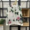 Chiffon Printed Zipper Coat European and American Style Women's Large Cardigan Baseball Uniform Fashionable Women's Clothing