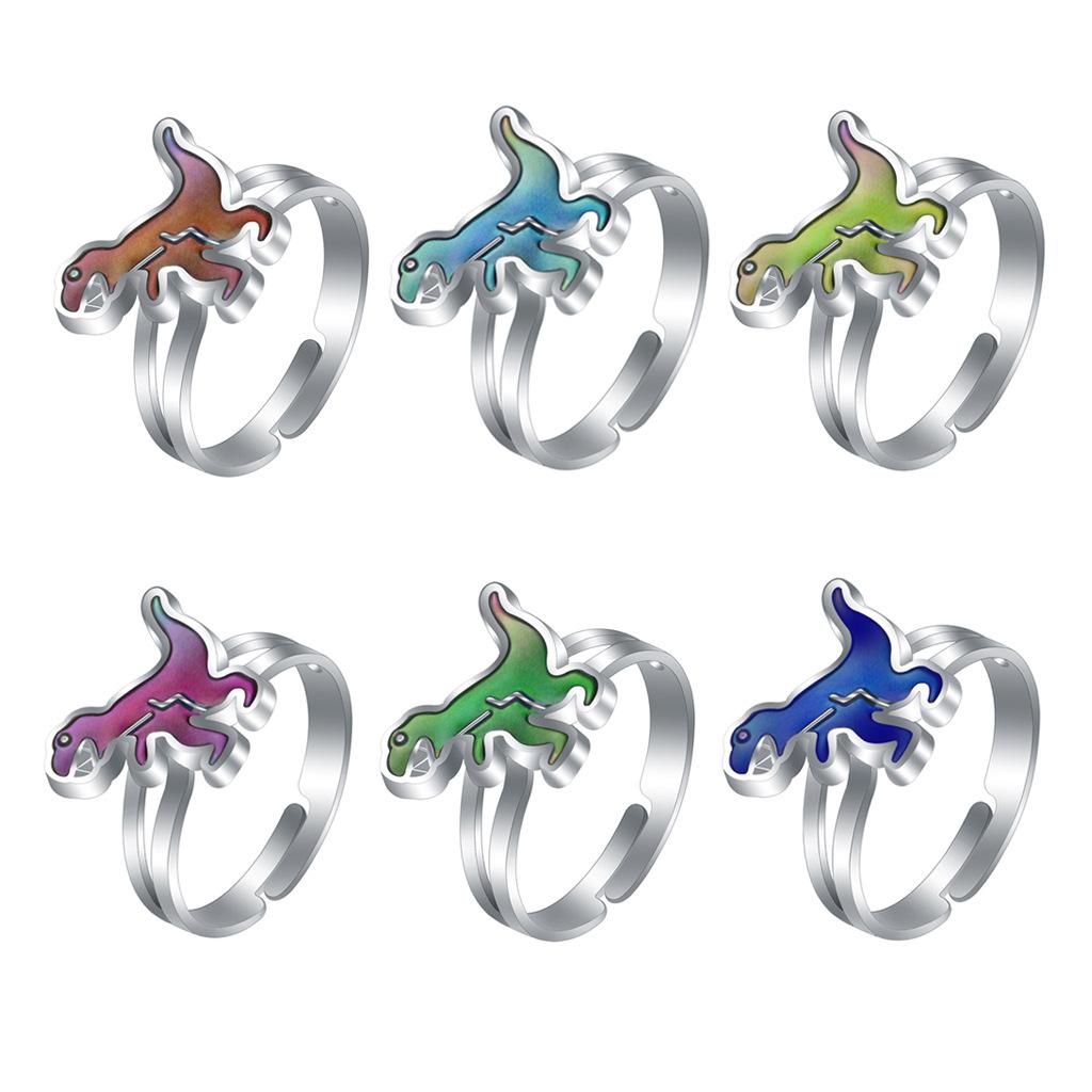 1Pcs Fashion Ring Simple Children's Princess Cartoon Cute Animal Temperature Change Ring