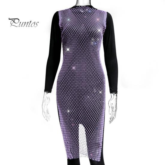 Блестящее ажурное платье со стразами, женское сексуальное пляжное платье с разрезом по бокам, без рукавов, блестки, юбка-бикини для вечеринки