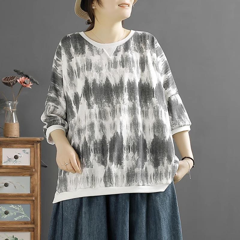 DIMANAF 2024, новинка, летние женские размеры больших размеров, базовые свободные топы с короткими рукавами с принтом и вышивкой, футболка с круглым вырезом, новинка 04