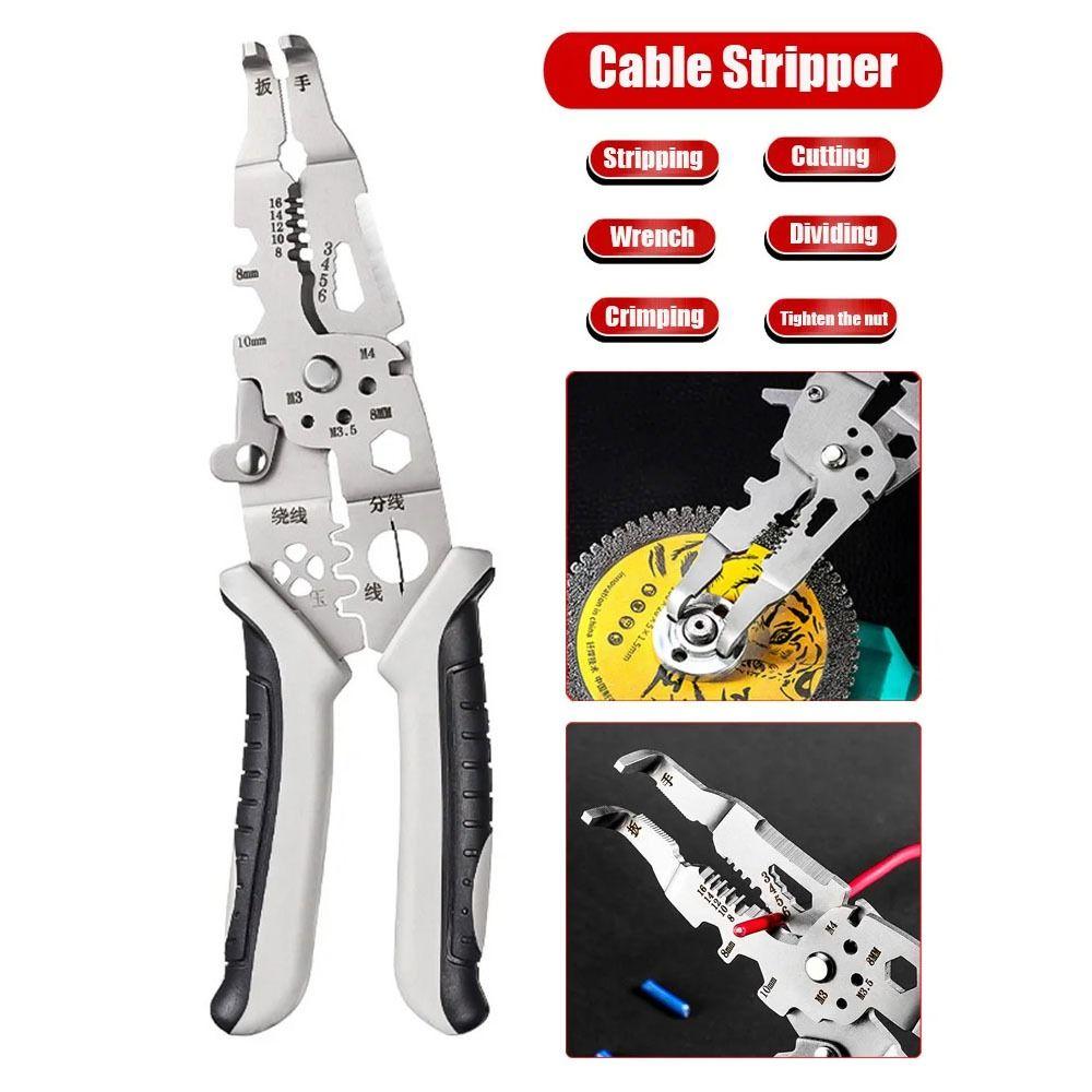 Плоскогубцы для зачистки проводов с противоскользящим локтем, регулируемые кусачки для обжима проводов, инструмент для зачистки проводов