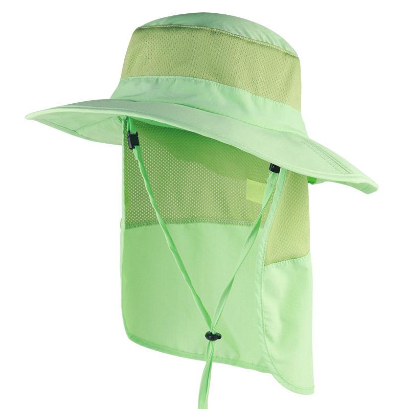 Outdoor sun hat Children's quick-drying breathable eaves sun protection bucket hat can store neck protection shawl hat