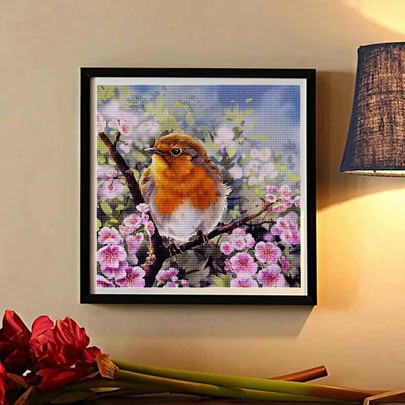 New Arrival 5D DIY Full Circle Diamond Painting "Bird on a Branch" Embroidery Cross Stitch Home Decor Gift