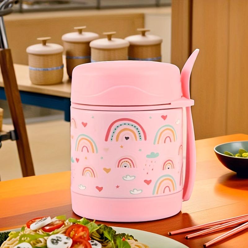 1pc 10.14oz Stainless Steel Lunch Box with Fork, Student Stew Pot, Small Soup Pot, Thermos Cup, Suitable for Outdoor Travel And Camping