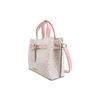 Michael Kors MK Emilia Монограмма Color Block Логотип Молния Квадратный Полиэстер Плечо Crossbody Сумка-тоут Маленькие Женские сумки Розовый Белый 35H0GU5S1B-7183