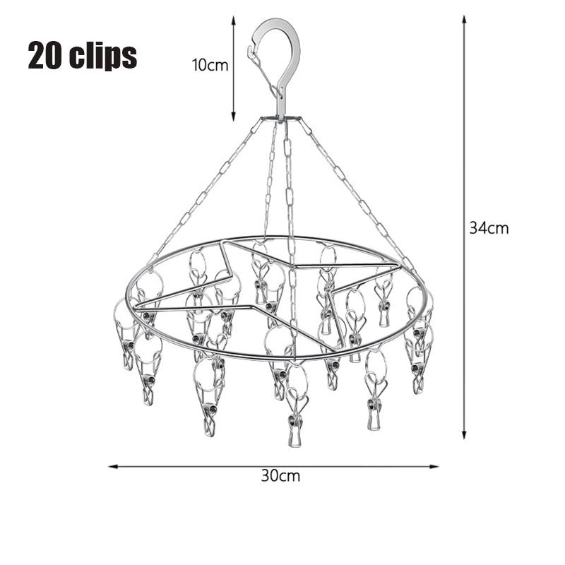 Windproof Drying Rack Stainless Steel Bra Sock Drying Holder Organizer Drying Socks Clip Multi-Functional Household Hanger