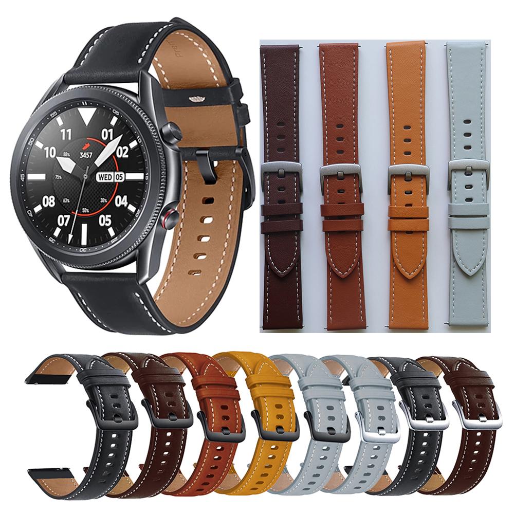 Кожаный ремешок 20 мм 22 мм для Huami Amazfit GTR 47 мм 42 мм GTR 4/3/2, сменный ремешок для часов для Samsung Galaxy Watch 3 Gear S3