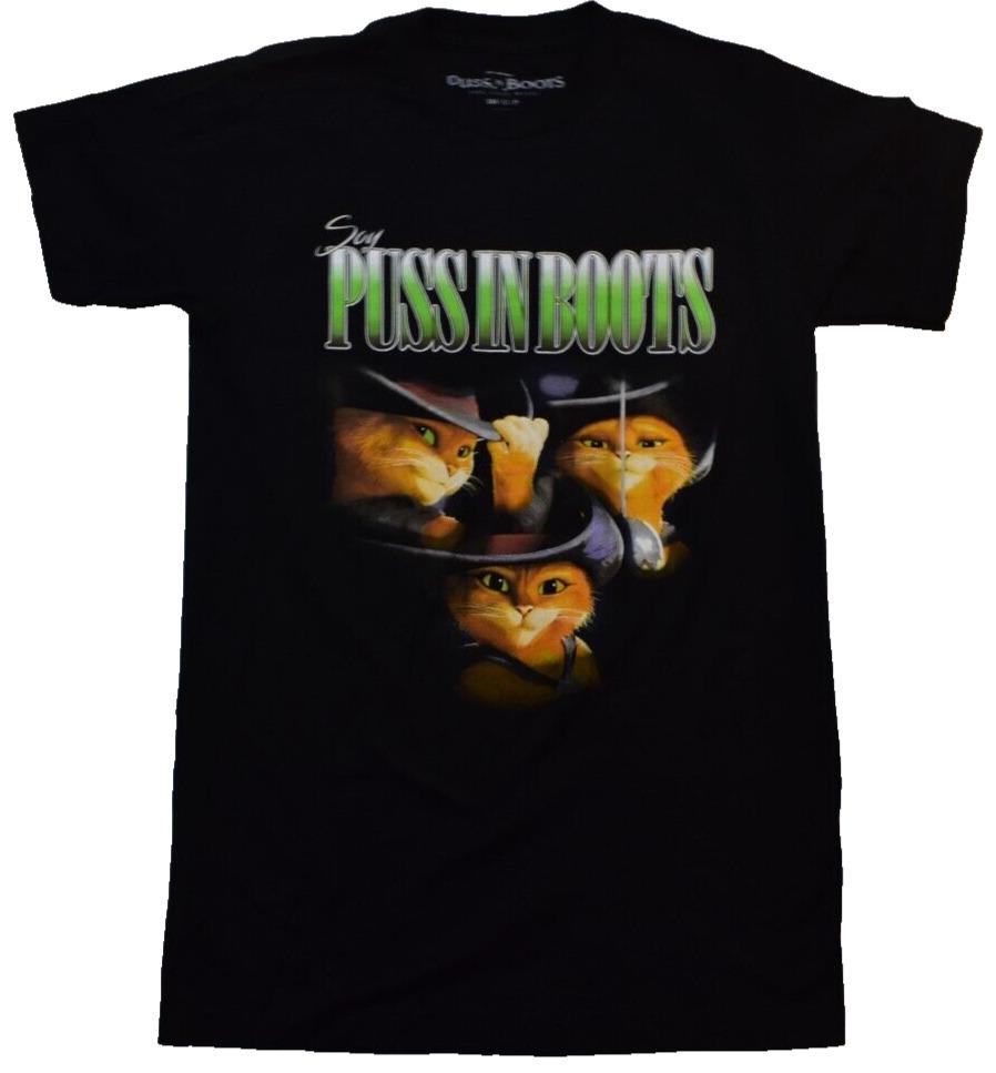 Unisex shirt Cotton Oversize Large Size Puss In Boots The Last Wish Mens Soy Puss In Boots Black Shirt New S