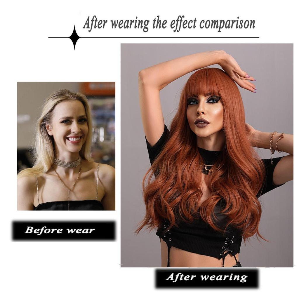 Жен. 60 см Искусственные волосы Темно-коричневый Парик Длинные волосы Длинные вьющиеся волосы Розовые волосы Сетка Головные уборы Полный головной убор Натуральный настоящий парик