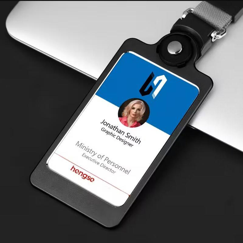 Professional ID Badge Holder with Retractable Reel Clear Card Case and Neck Lanyard for Office Security Workplace