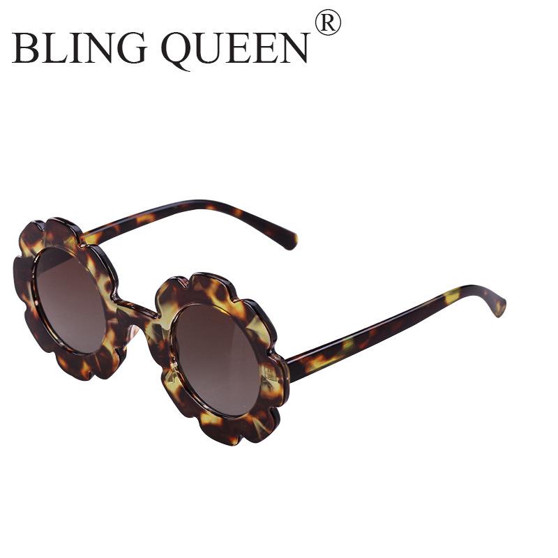 Модные милые детские солнцезащитные очки с подсолнухом, детские очки, удобные цветочные очки B104