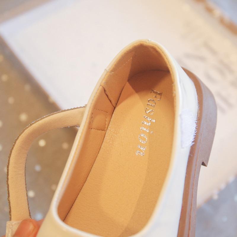 Girls' Leather Shoes Rhinestone Decorated Simple Solid Color Kids Shoes