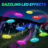 Ультраяркий летающий диск, светящийся летающий диск - 12 интеллектуальных световых программ, перезаряжаемый и ударопрочный (Идеально для ночных игр, вечеринок в саду,)