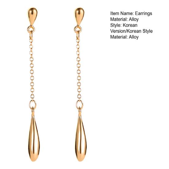 1 пара женских серег-подвесок с длинной кисточкой, в форме капли воды, полированные, однотонные, легкие, висячие, для выпускного вечера, вечеринки, свадьбы