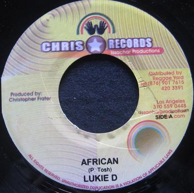 7-дюймовая пластинка LUKIE D - African NONE Chris Records 2007 Ямайка Регги, Ска и Даб Б/У