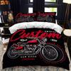 Motorcycle Rider Bed Duvet Cover  Set Queen Calico Twin Size Comforter Cover Bedding Set Single King Soft Polyester Quilt Cover