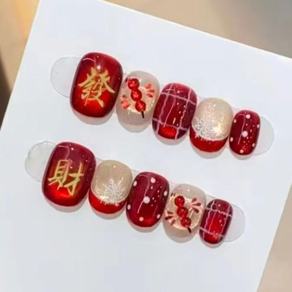 10 шт./Коробка Насыщенные Короткие Квадратные Накладные Ногти Маникюр DIY Прижимные Ногти с Гелевыми Стикерами Арт на Ногтях Многоразовые Накладные Ногти