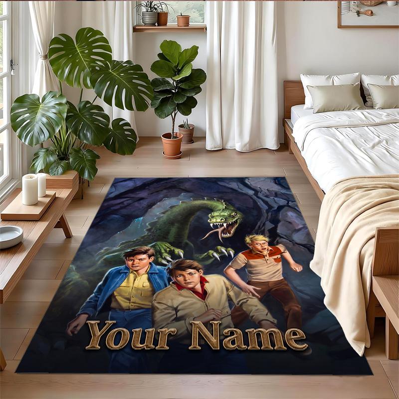 Crystal Velvet Rug Custom Name Text, Soft Non Slip Floor Mat Home DecorDie drei Fragezeichen