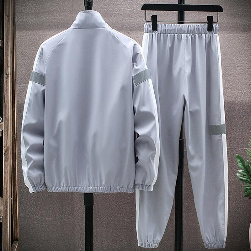 Мужской спортивный костюм, комплект из двух предметов, 2022, мужские комплекты, спортивная одежда, весенне-осенняя куртка + брюки, повседневный спортивный костюм, мужская одежда в стиле хип-хоп