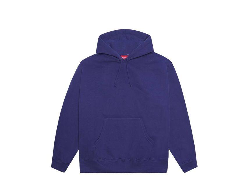Supreme Толстовка с капюшоном и атласной аппликацией, вымытый темно-синий