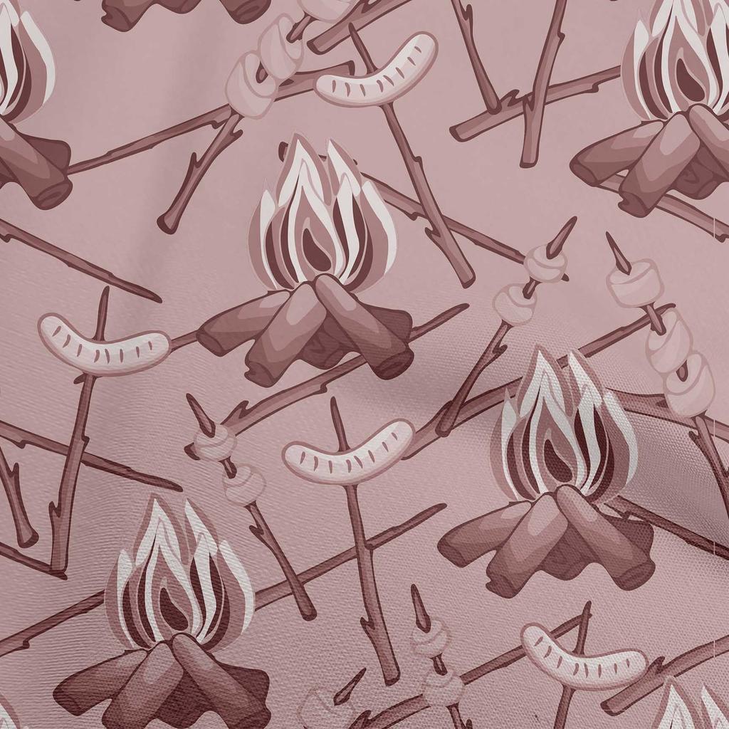 oneOone Cotton Flex Black Fabric Campfire Sewing Fabric By The Yard Printed Diy Clothing Sewing Supplies 40 Inch