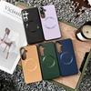 Для Magsafe Magnetic Wireless Charge Phone Case для Samsung S25 S23 Ultra Plus S24 Fe A56 A36 A26 A16 Тонкий однотонный тканевый противоударный чехол