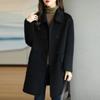 Autumn and Winter Woolen Coat Women's New Mid-length Knee-length Oatmeal Color Korean Solid Color Woolen Coat  Coats for Women