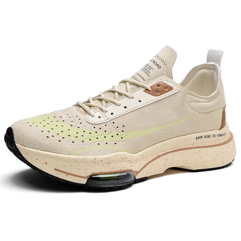 Четыре сезона Первый слой Бархатная Коровья кожа Низкие Кроссовки с Воздушной Подушкой Для Пары Спортивные Беговые Обувь Дышащие Большого Размера Повседневные Обувь