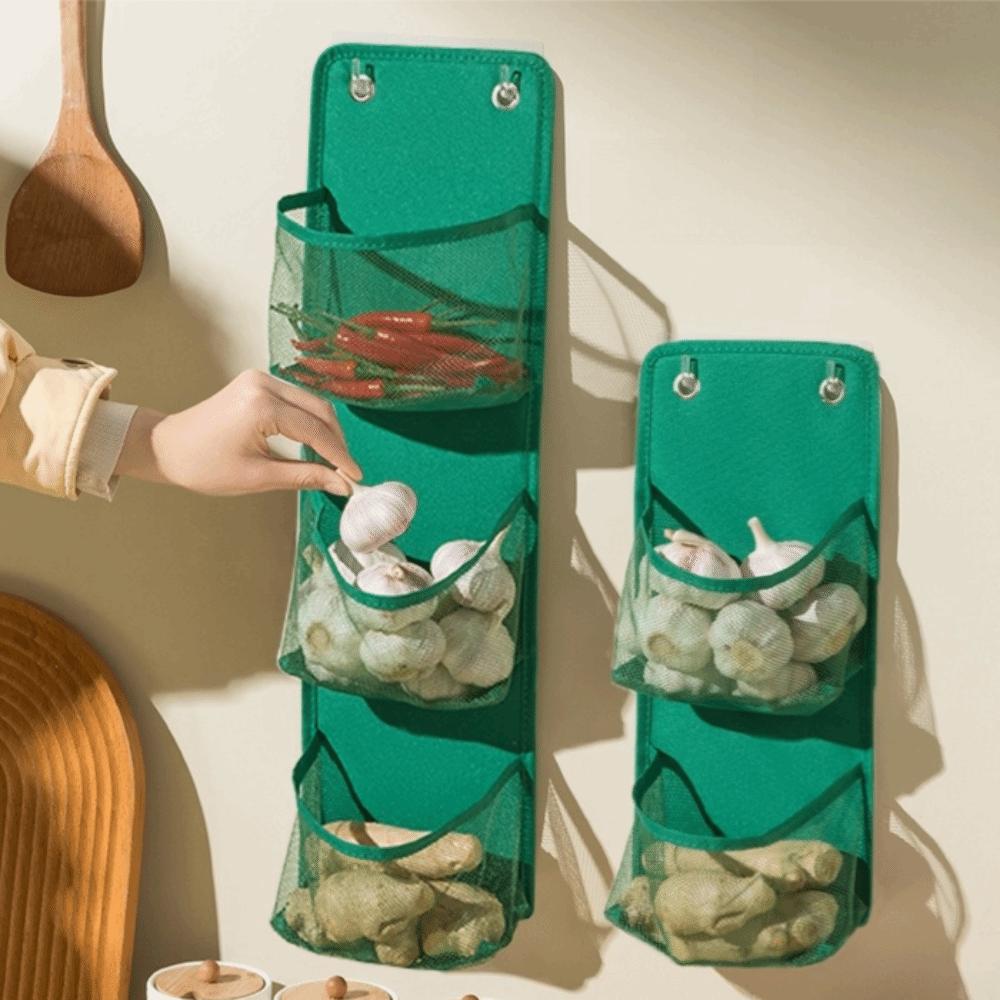 Large Capacity Mesh Storage Basket Space Saving No Drill Wall Mounted Basket Breathable Bathroom Organizer Vegetable Fruit