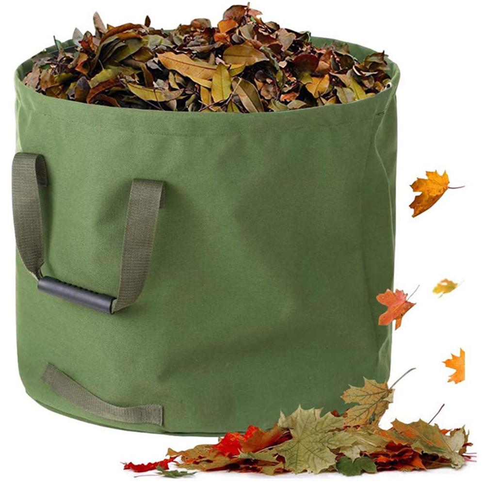 Garden Waste Bag Collapsible Canvas Reusable Water Resistant Garden Yard Leaf Waste Bag Waste Sack with Handles Storage