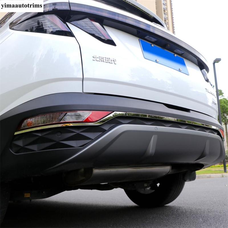 Для Hyundai Tucson NX4 - Задний противотуманный фонарь автомобиля Декоративная полоса на бампере с пайетками Накладка Аксессуары из нержавеющей стали
