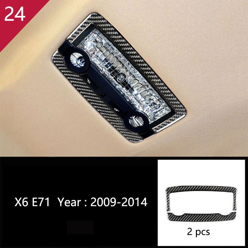 Carbon Fiber For q5 E70 E71 X5 X6 Interior Gearshift Air Conditioning AC CD Panel Reading Light Cover Trim Sticker Accessories q5