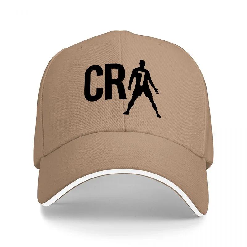 CR Football Player Logo Black Baseball Cap Unisexs Adjustable Sports Hat Fashion Streetwear Accessory for Fans and Athletes