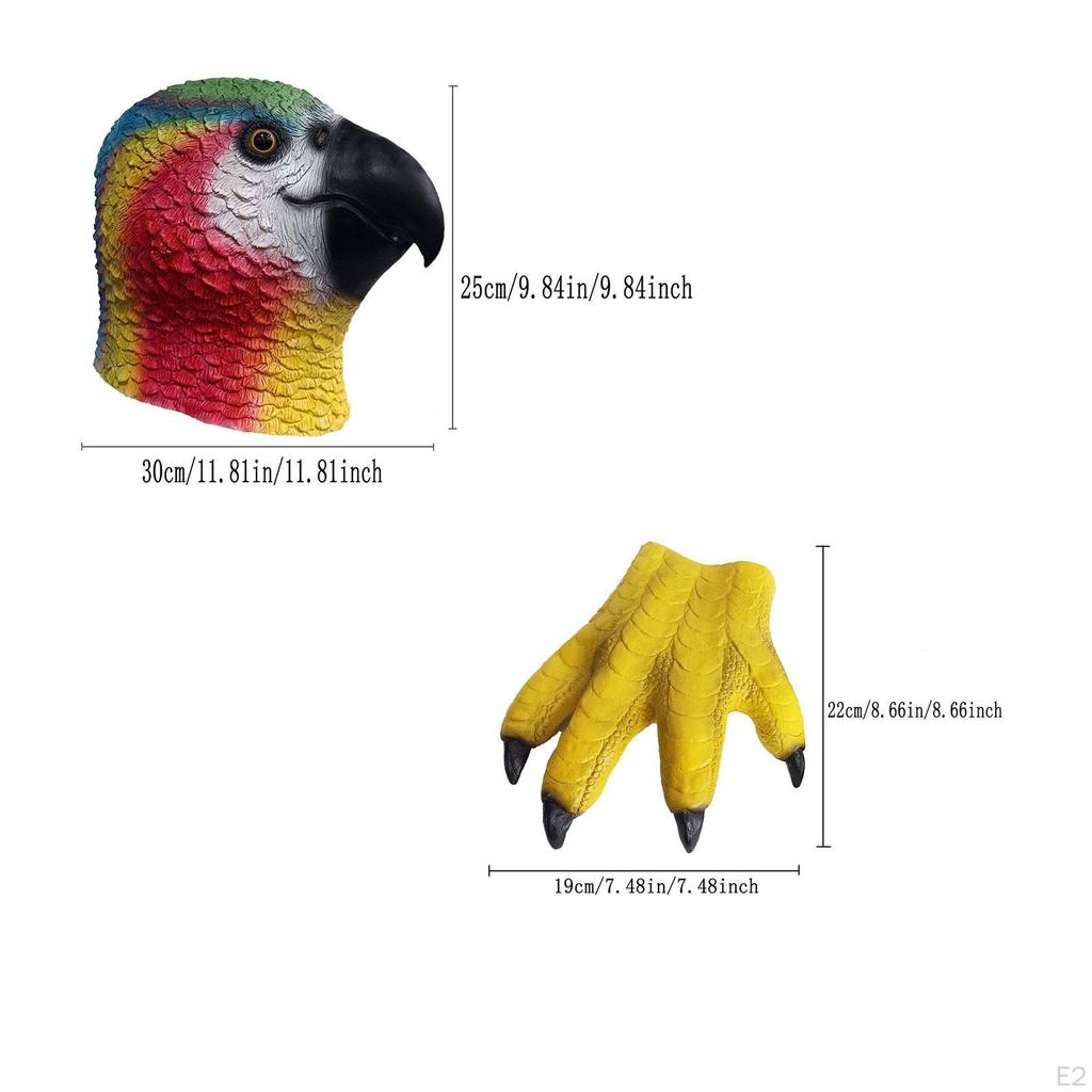 Перчатки Когти Попугая Полная Голова для Декора Карнавал Косплей Мероприятия Вечеринка