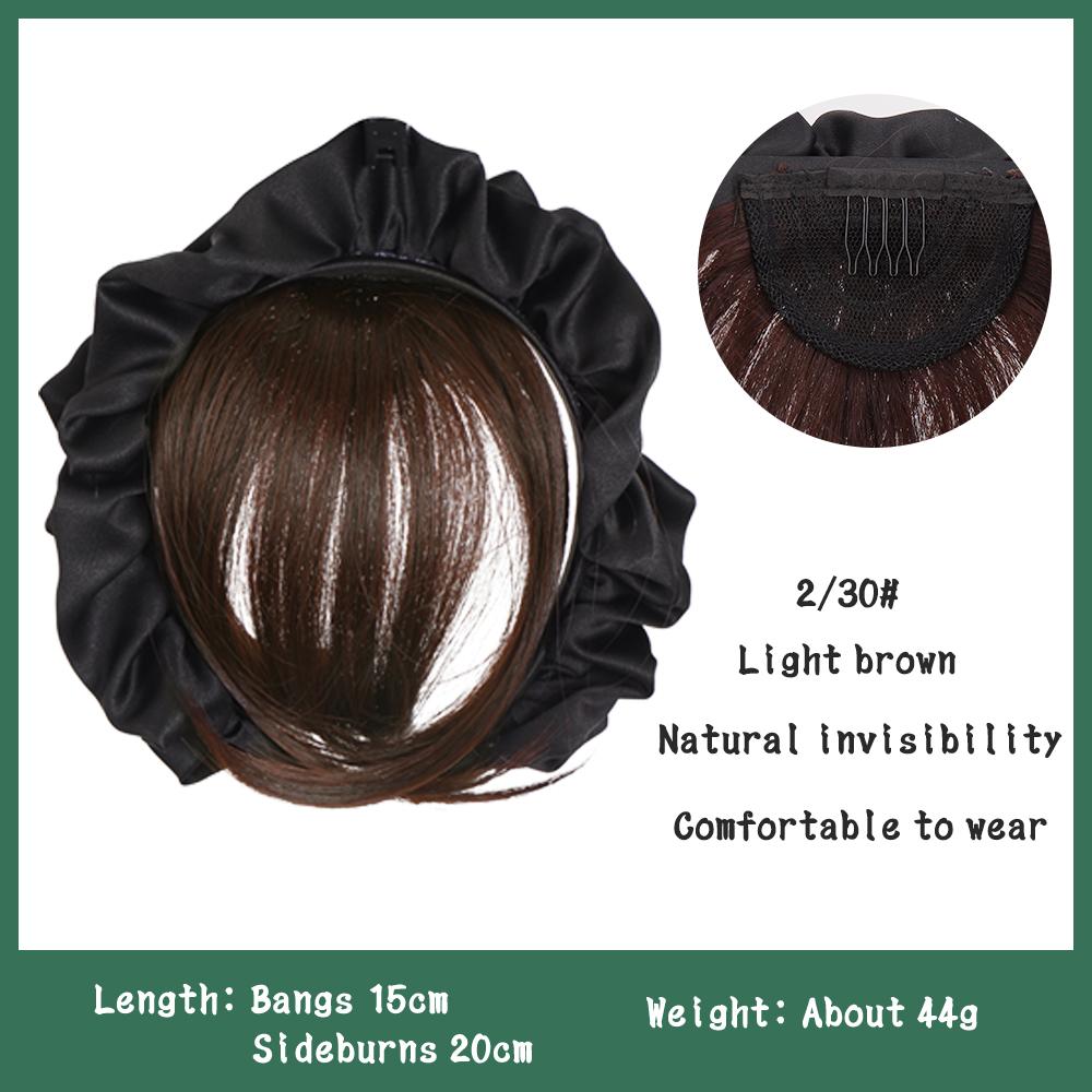 Synthetic Fake Bangs Hair Neat Fringe Bands with Headband Heat Resistant Bangs In Hair Extensions Hairpiece