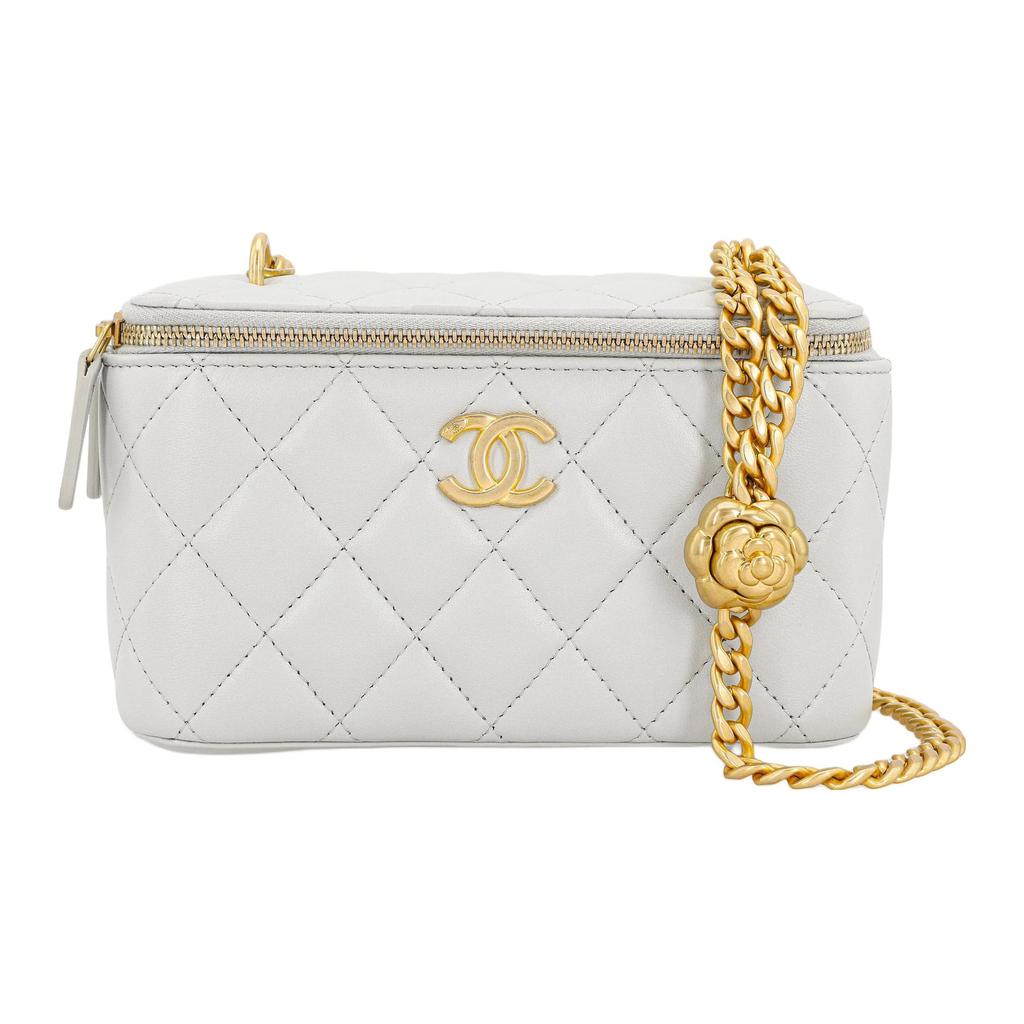 CHANEL Sheepskin Material Vintage Gold Chain Shoulder Bag, Crossbody Bag Women's Light Blue AP3301-B10702-NN268
