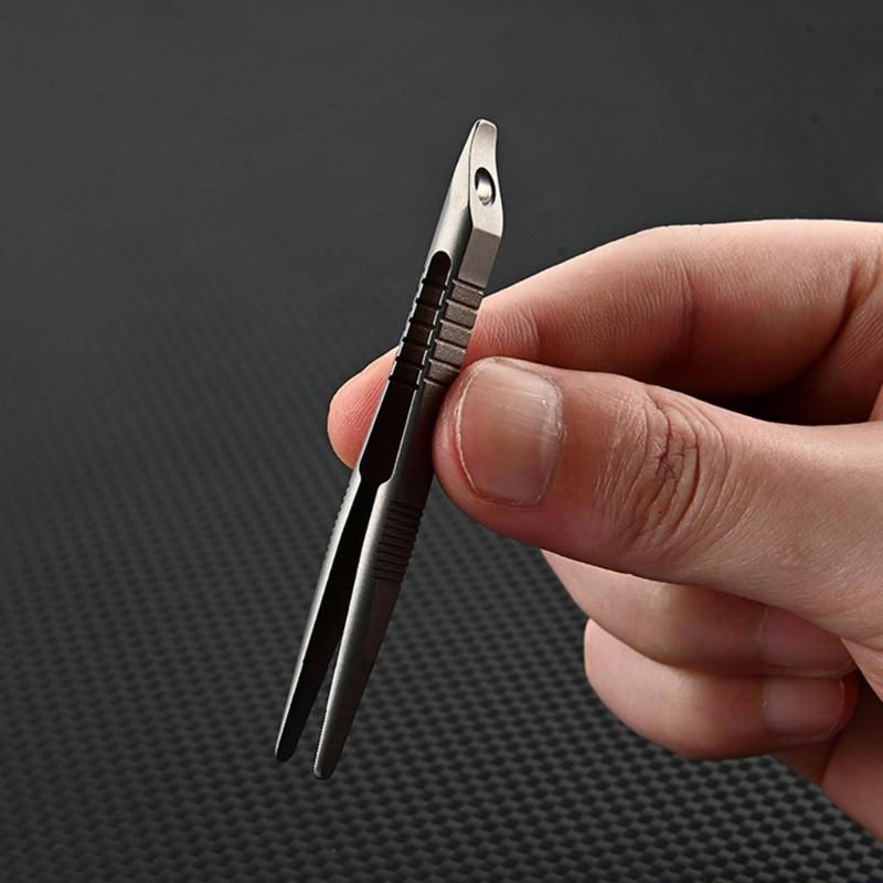 Титановый пинцет Карманный пинцет Мини Пинцет из титанового сплава Зажимной пинцет Инструменты для выживания для путешествий на открытом воздухе, кемпинга, походов, дома