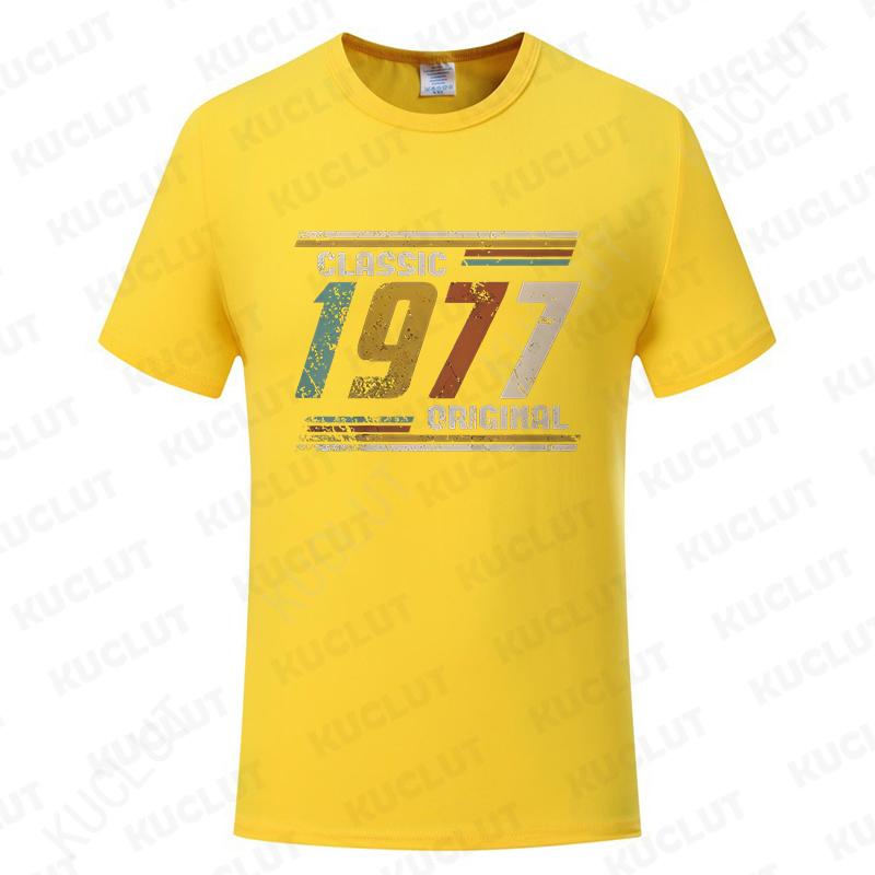 Novelty Awesome Vintage Classic 1977 Print Men T Shirts Streetwear Short Sleeve Birthday Gifts Summer Style T-shirt Men Clothes
