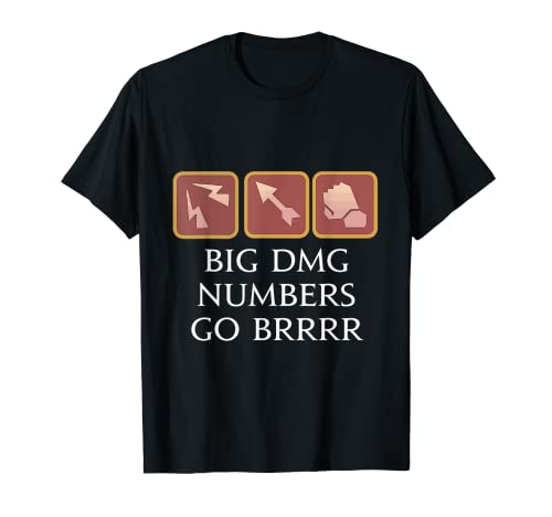 Большое число урона go brrrr - Смешная футболка для DPS в MMORPG