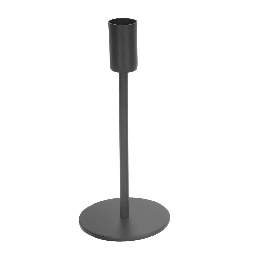 3pcs 3 Heights Metal Taper Candle Holders Black Round Base Candle Holders Dining Table