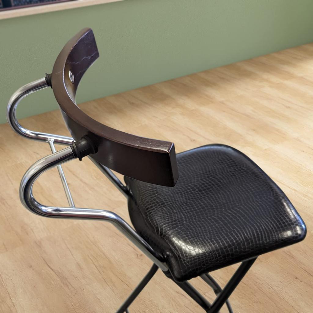 Rene Seiko Складной стул высокого типа, сделано в Японии. Идеально для барного стула. Высота сиденья 73 см (черный)