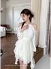 2026 Spring/Summer Halter Neck Backless Off-Shoulder Fairy Dress for Women