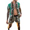 2022 Summer European & American Men's Casual Loose Short-sleeved Shirt & Shorts Beach Set