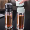 Glass Cup Double Heat Proof Glass Anti-scald Open The Cover With One Click Portable Tea Water Separation Business Cups