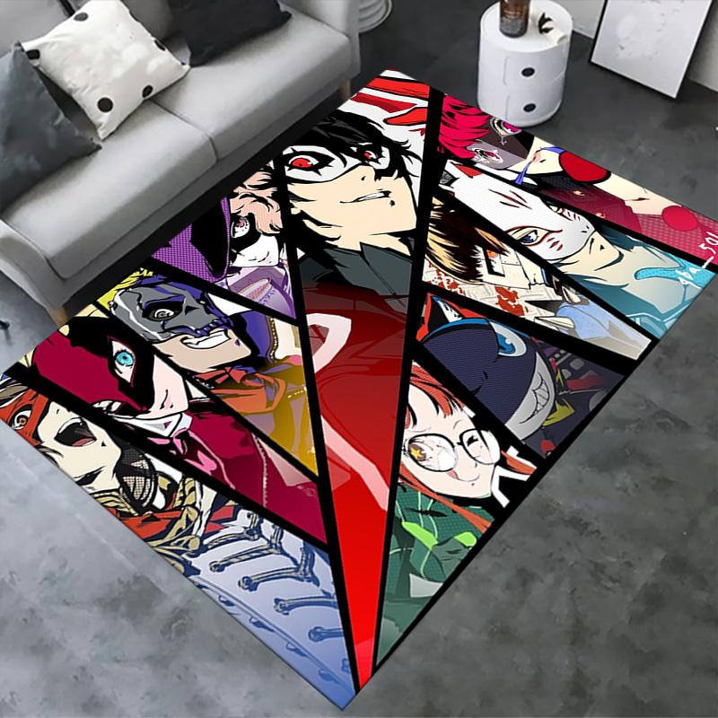 Persona 5 Carpet Rug for Living Room Bedroom Home Sofa Decoration,Kids play Non-slip Floor Mat
