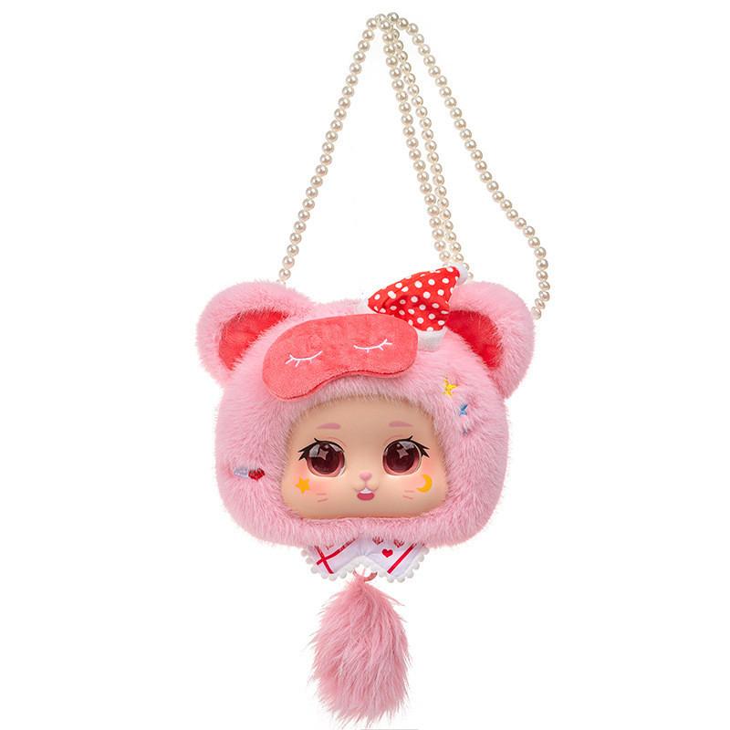 Cute Alice Theme Cat Rabbit Bear Plush Round Bag Kid Toy Decoration Pendant
